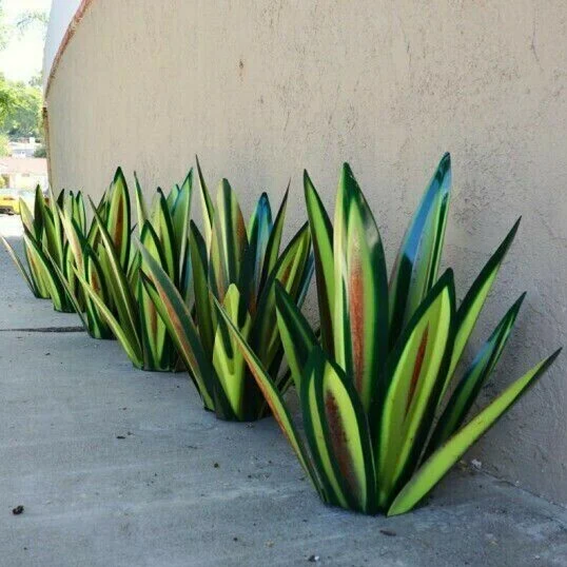 Konstgjord metall Agave växt dekoration trädgårdsprydnad 27-35 cm