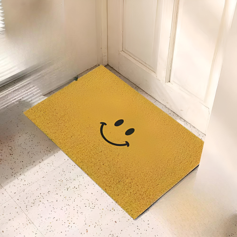 Halkfri PVC Dörrmatta med Smiley-ansikte Entrématta