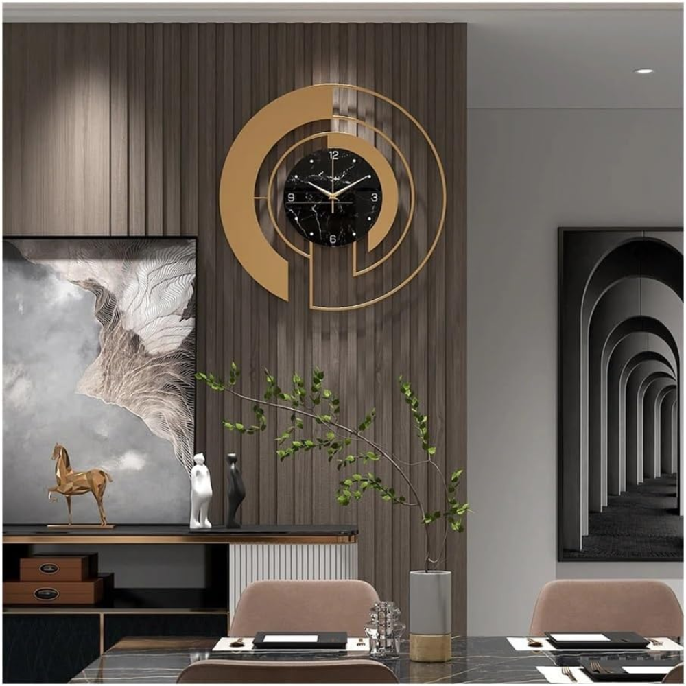 Modern metal väggklocka rund glasdesign tyst rörelse
