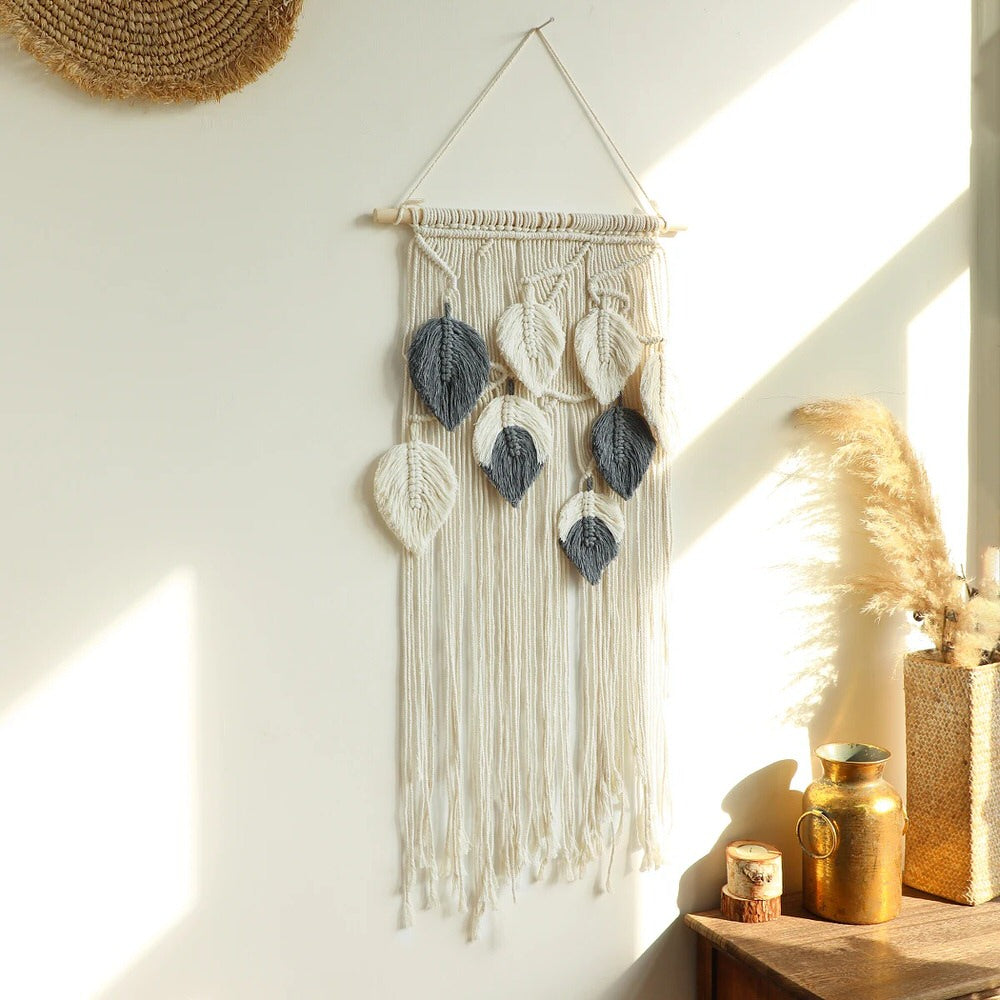Macramé väggdekoration Boho estetisk inredning