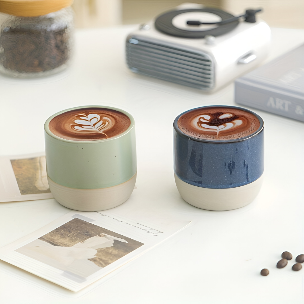 Keramik Kaffekoppar Set (230 ml) – 4-delat Muggar för Kaffe och Te