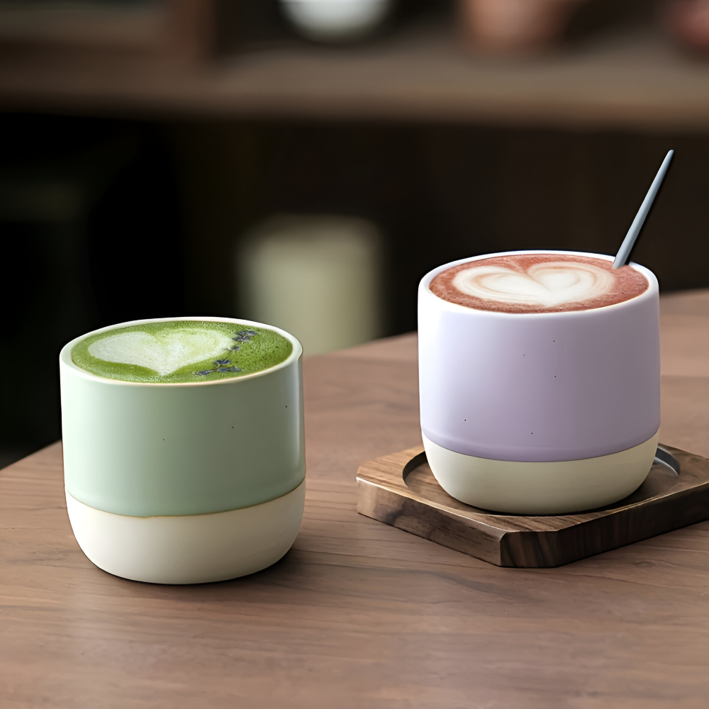 Keramik Kaffekoppar Set (230 ml) – 4-delat Muggar för Kaffe och Te
