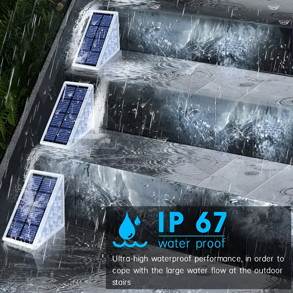 2/6 Pack Triangulära Solarlampor Trädgård - IP67 Solarljus - Trädgårdsdekoration Ljus