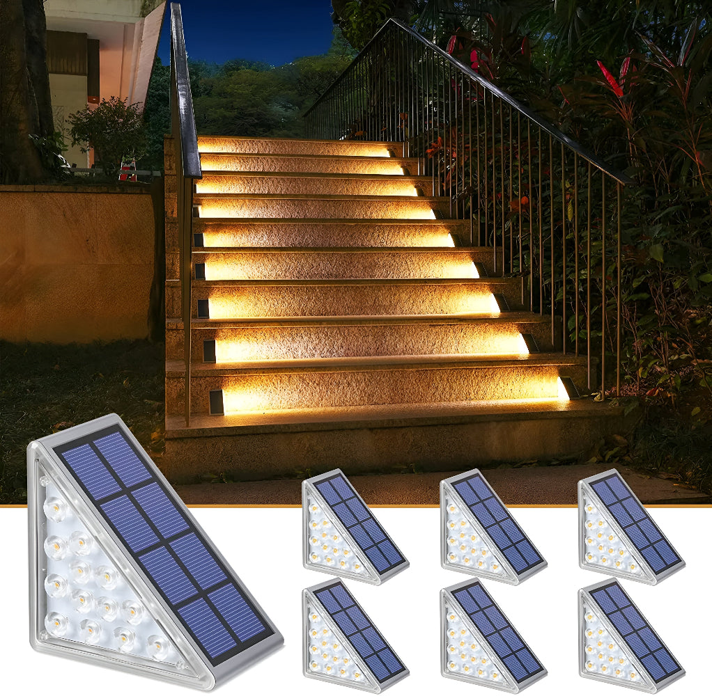 2/6 Pack Triangulära Solarlampor Trädgård - IP67 Solarljus - Trädgårdsdekoration Ljus