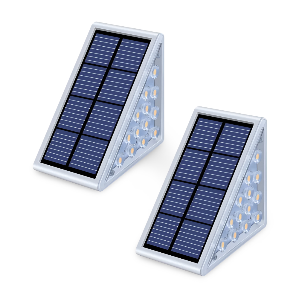2/6 Pack Triangulära Solarlampor Trädgård - IP67 Solarljus - Trädgårdsdekoration Ljus
