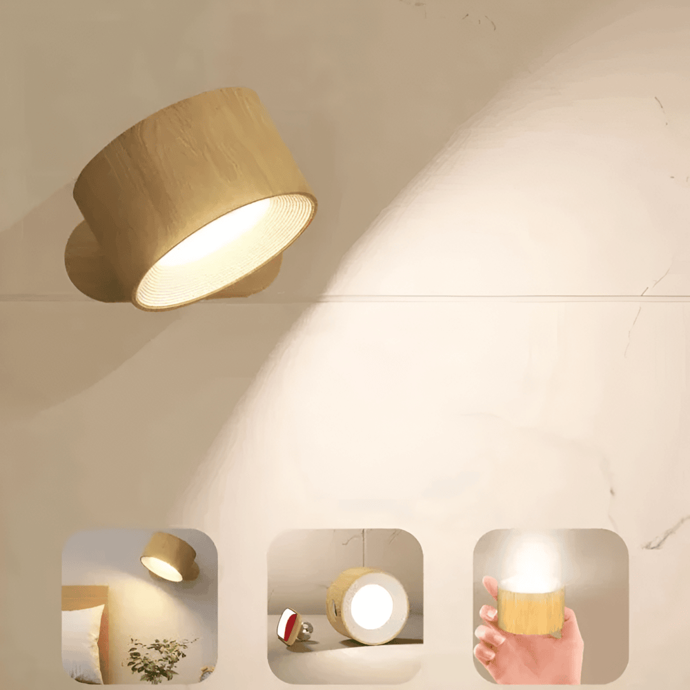 LED-Vägglampa Med 360° Touchkontroll - Trådlös Och Uppladdningsbar Via USB