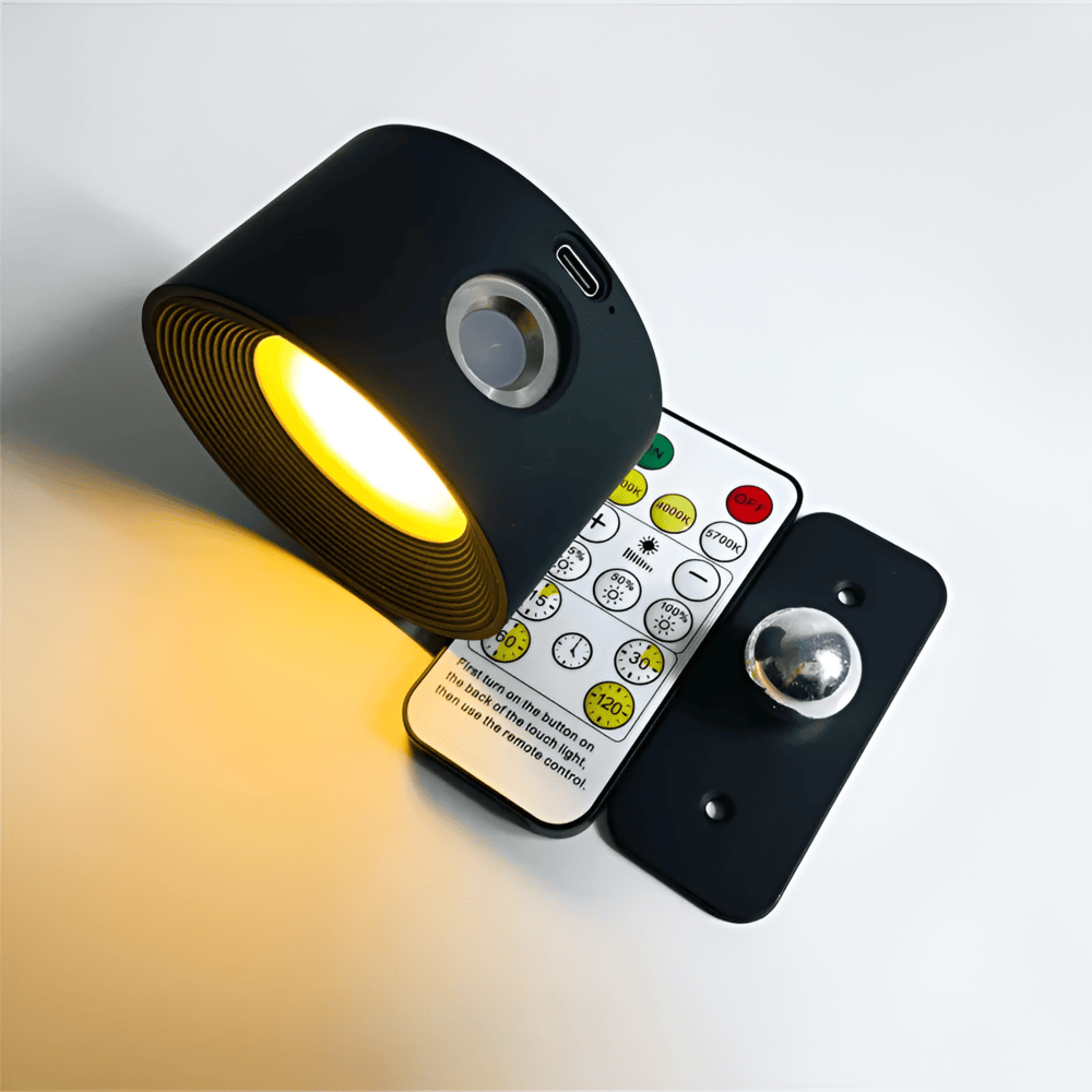 LED-Vägglampa Med 360° Touchkontroll - Trådlös Och Uppladdningsbar Via USB