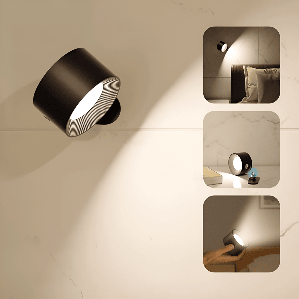 LED-Vägglampa Med 360° Touchkontroll - Trådlös Och Uppladdningsbar Via USB