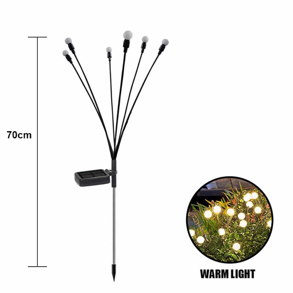 Solcellslampor för trädgård, 2-pack, 70 cm, 6 LED
