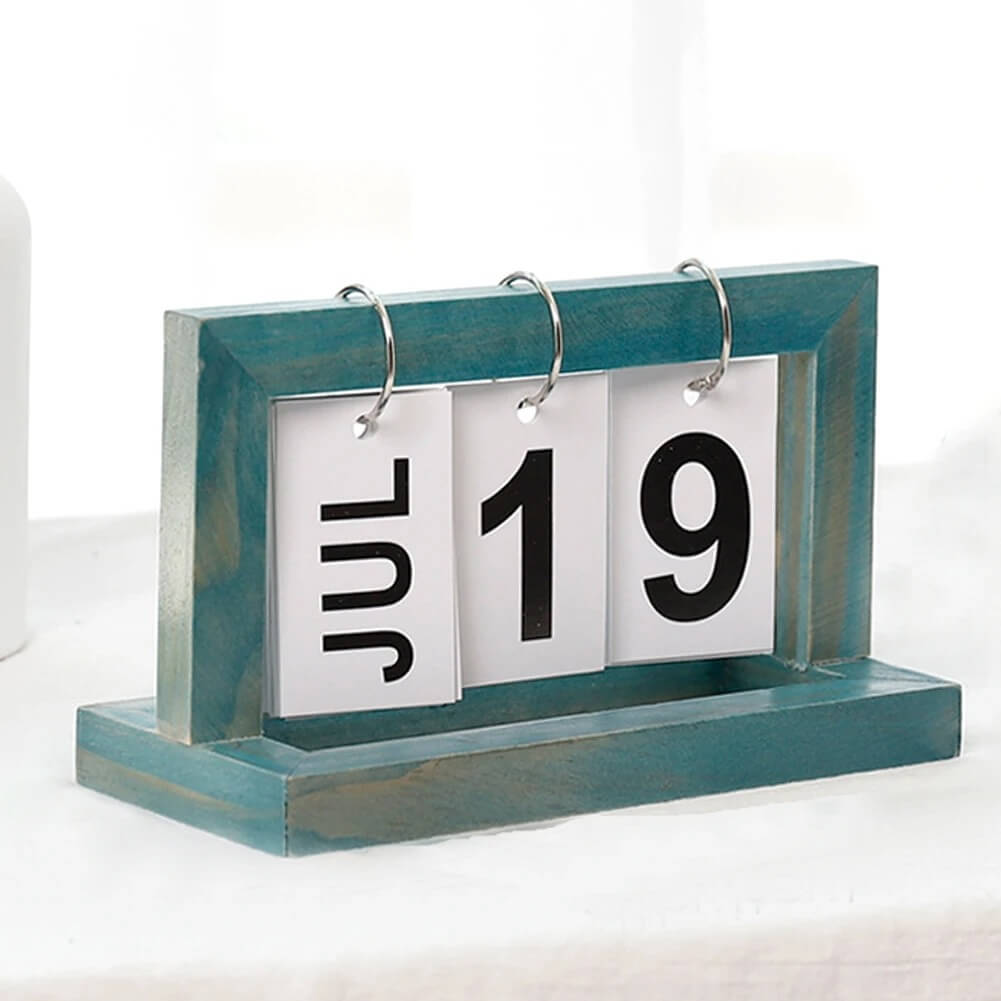 Evighetskalender med vridbar skrivbordskonstruktion