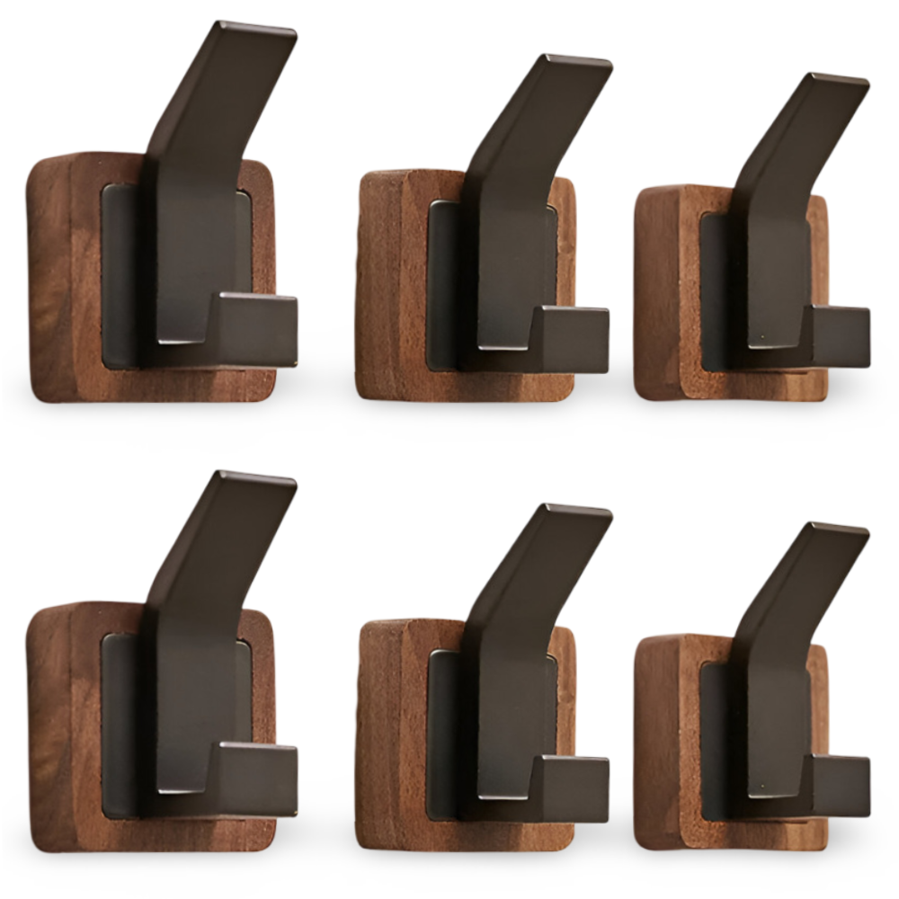 Stiliga Vägggarderober i Valnöt med Mångsidiga Krokar för Effektiv Bostadsorganisation i Varje Rum