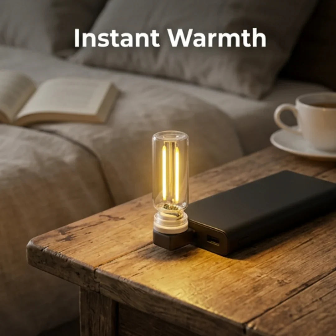 Hand som justerar ljuset på en USB-lampa med touchdimmer