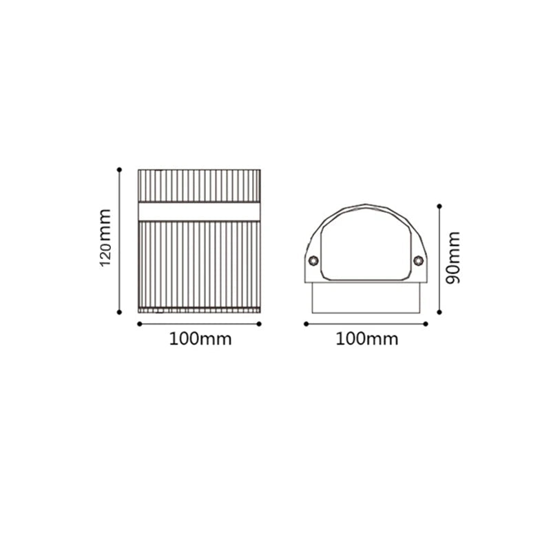 LED utomhusvägglampa svart cylindrisk design