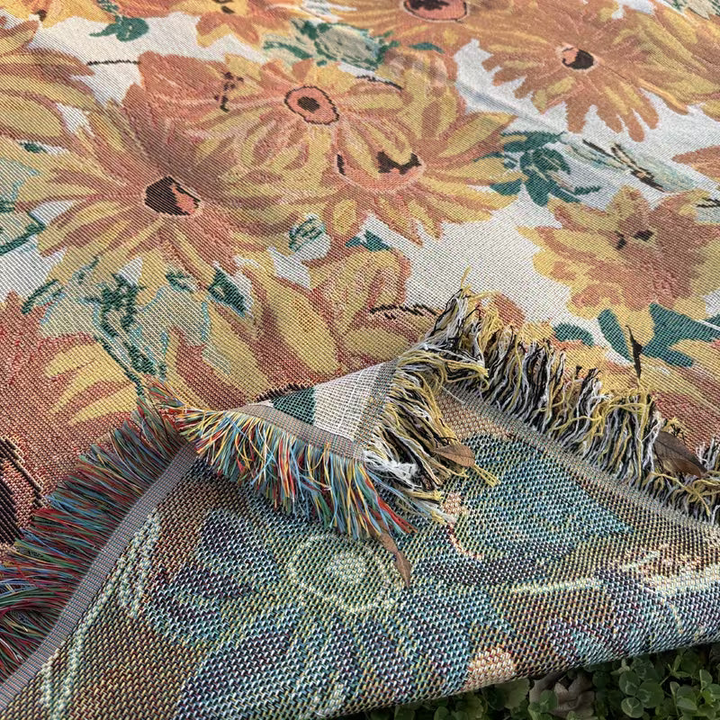 Picknickfilt vattentät med blommönster 180x230 cm