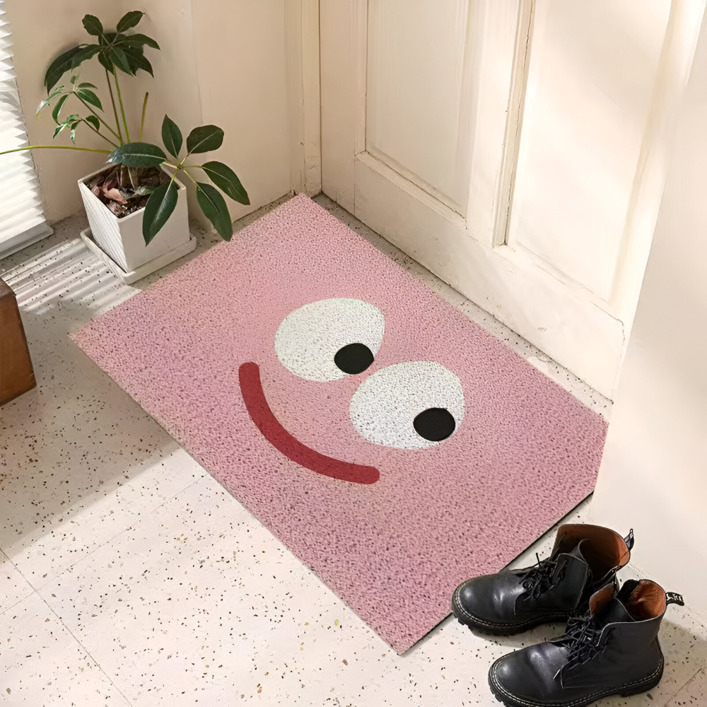Halkfri PVC Dörrmatta med Smiley-ansikte Entrématta