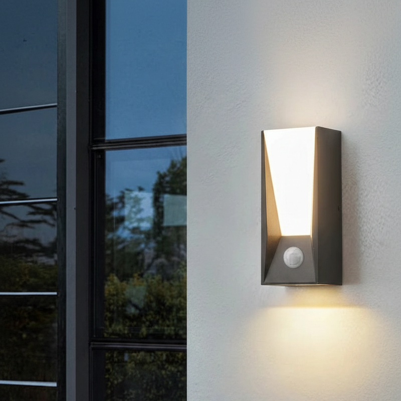 Utomhus vägglampa med rörelsesensor LED