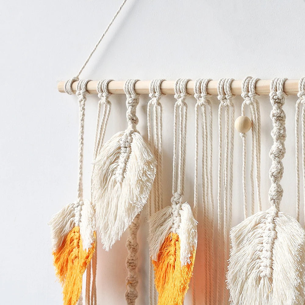 Macramé väggdekoration Boho estetisk inredning