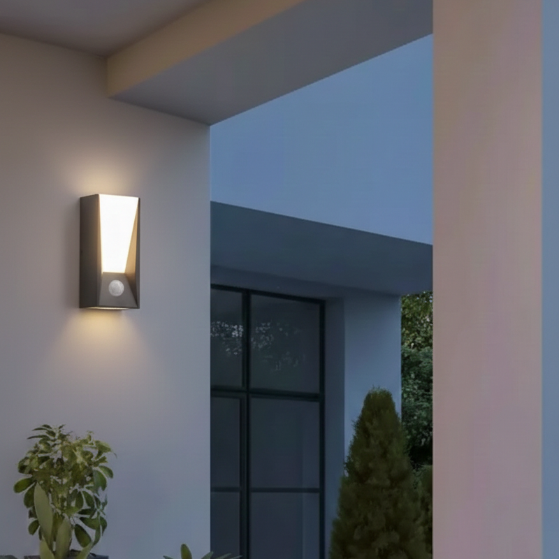Utomhus vägglampa med rörelsesensor LED