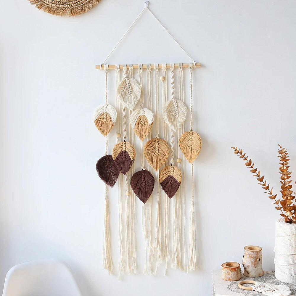Macramé väggdekoration Boho estetisk inredning
