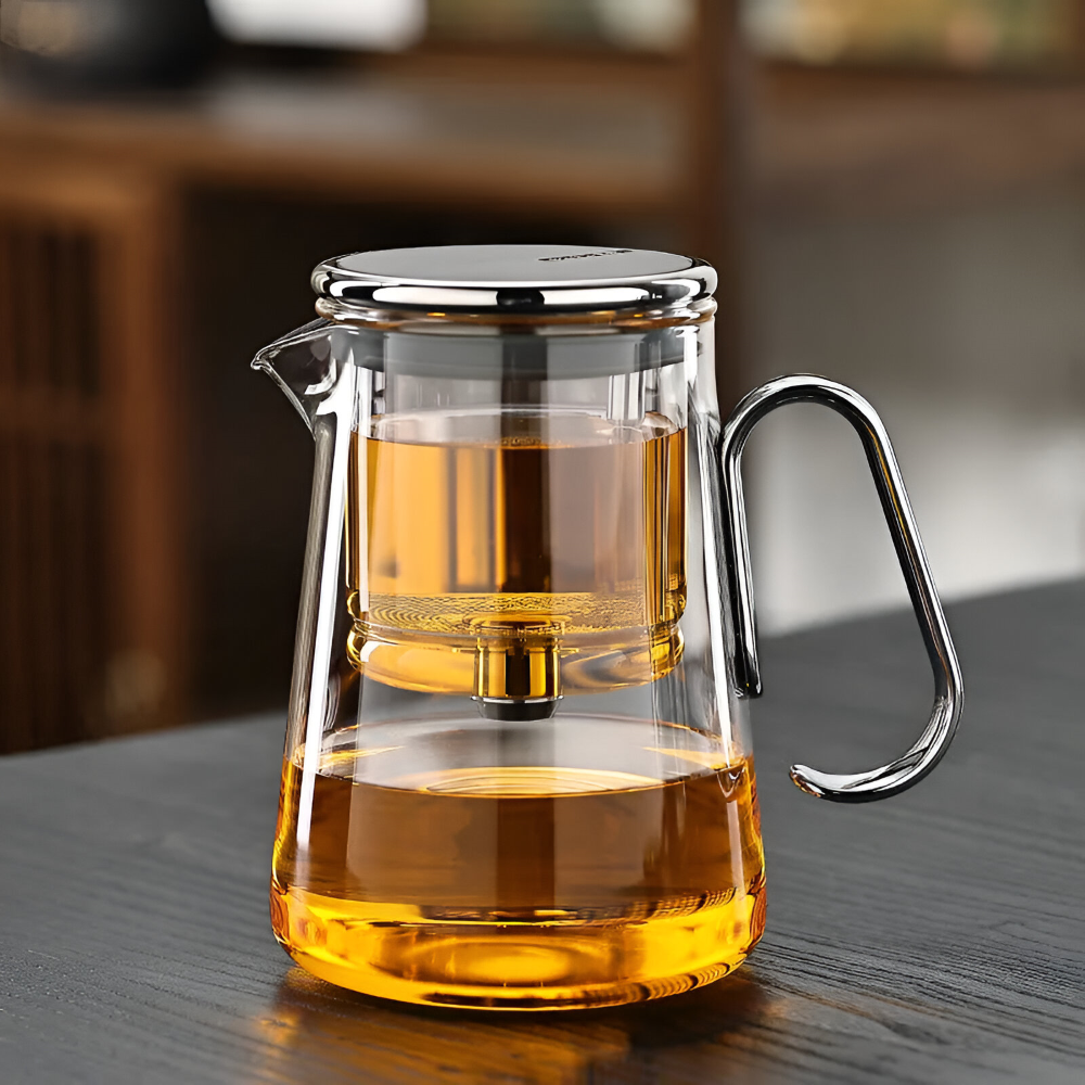 700ml Magnetisk Glas-Tekanna - Borosilikatglas & Rostfritt Stål – Droppfri
