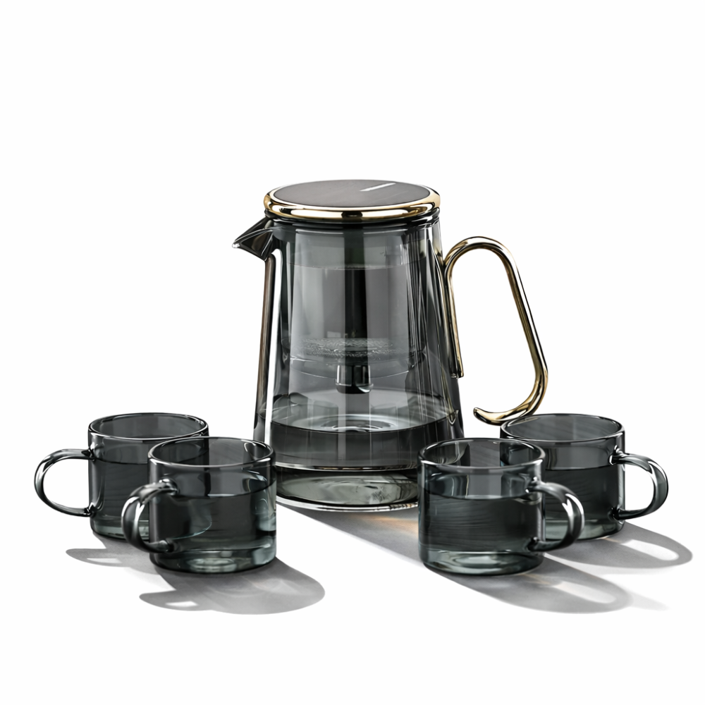 700ml Magnetisk Glas-Tekanna - Borosilikatglas & Rostfritt Stål – Droppfri