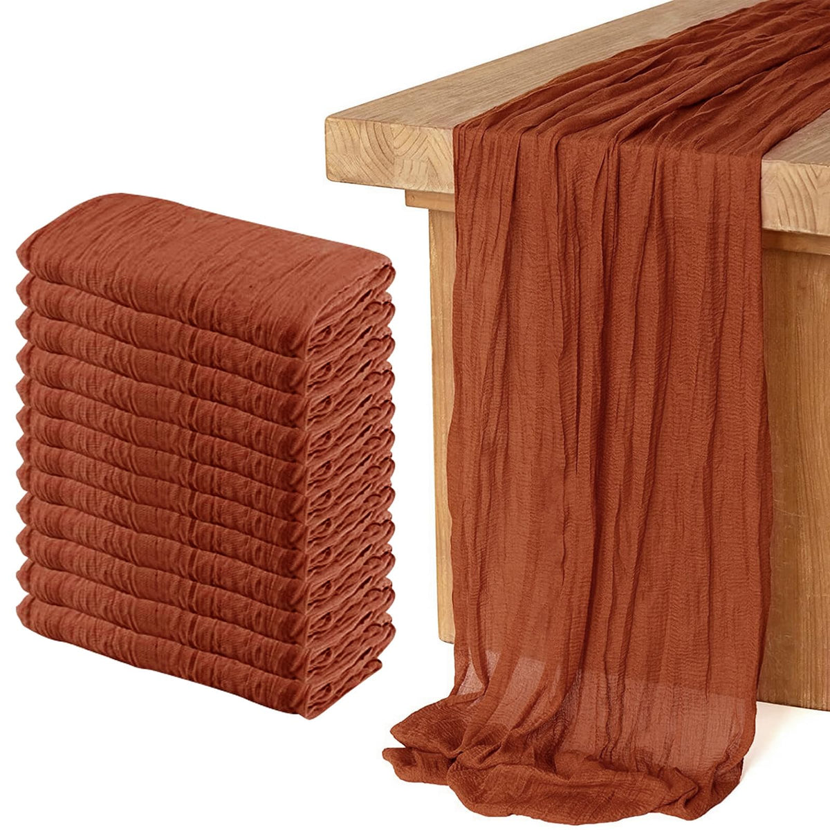 Bordslöpare i terrakotta, 12-pack för dukning