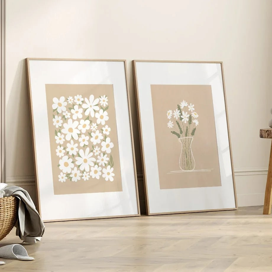 Lerretsväggkonst Minimalistisk Ljusbrun