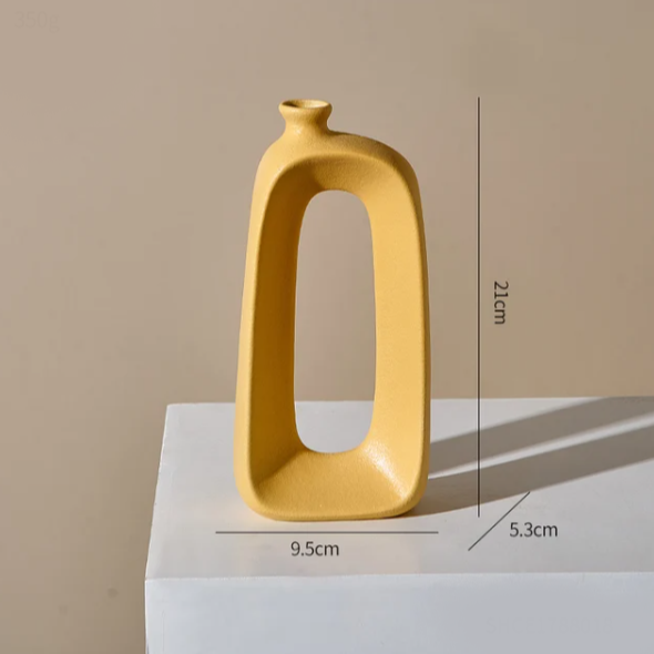 Keramisk ihålig vas abstrakt design