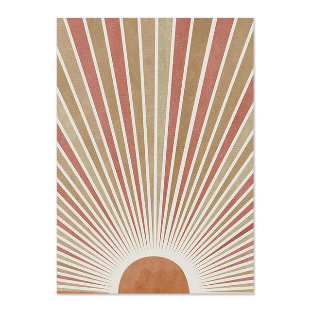 Canvastavla Boho Sol- och Månmönster