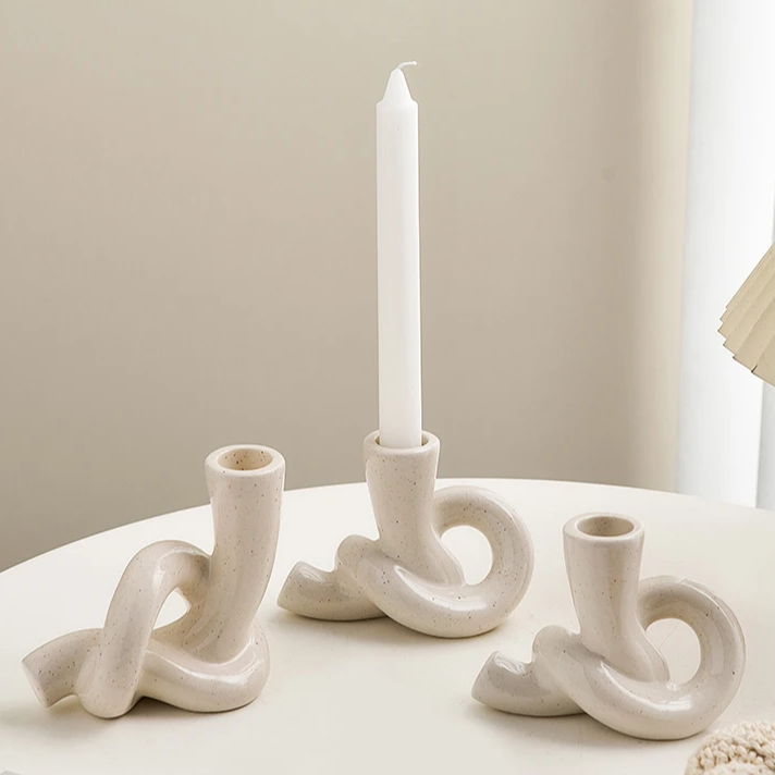 Keramiskt Ljusstake med Knutdesign