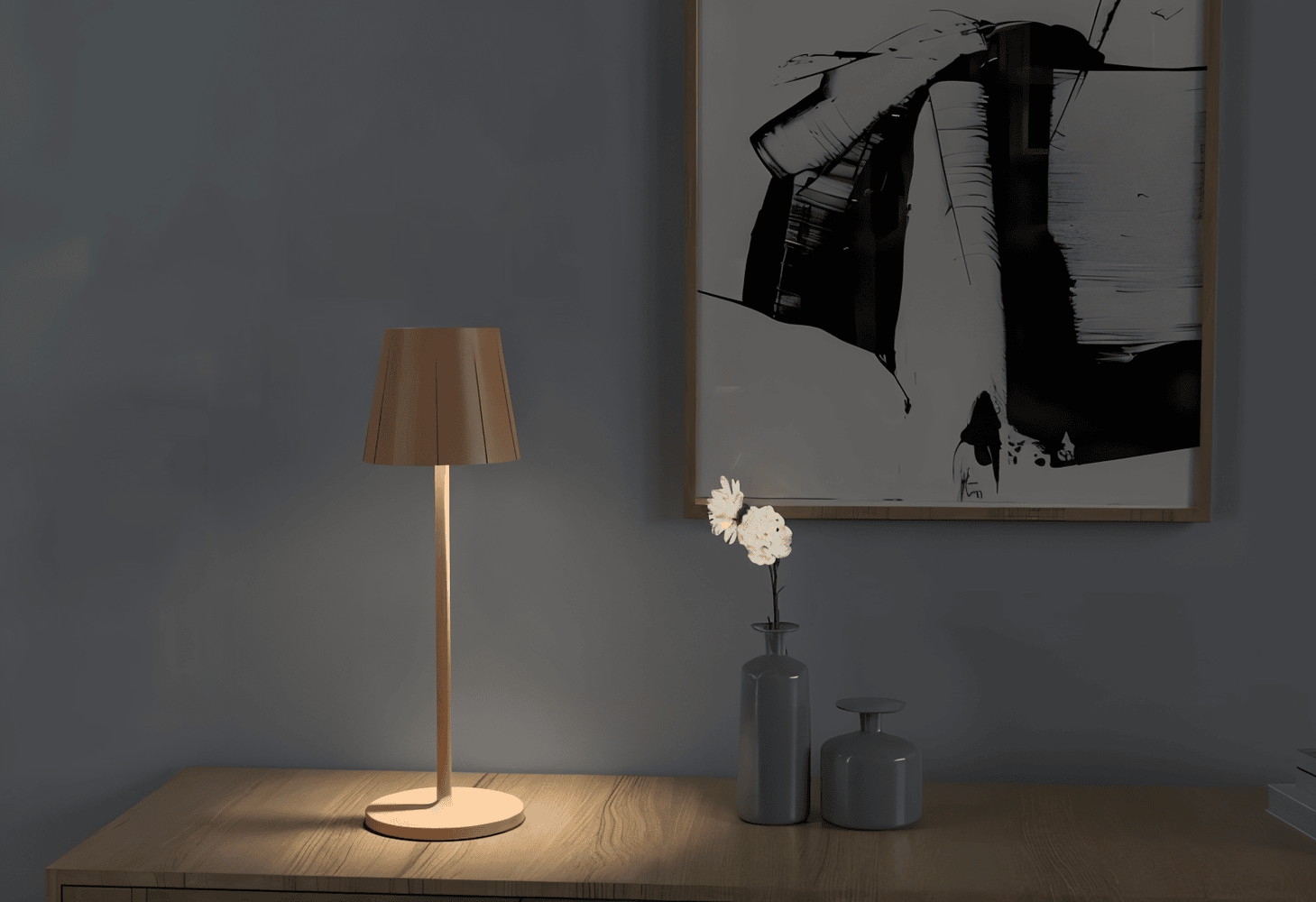AcrylLume- Sladdlös LED-Bordslampa med Veckad Inspiration