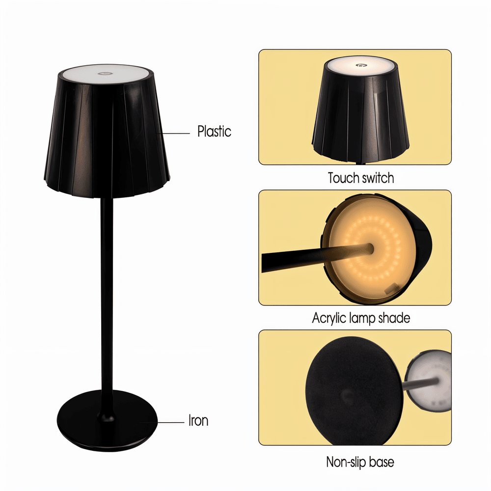 AcrylLume- Sladdlös LED-Bordslampa med Veckad Inspiration