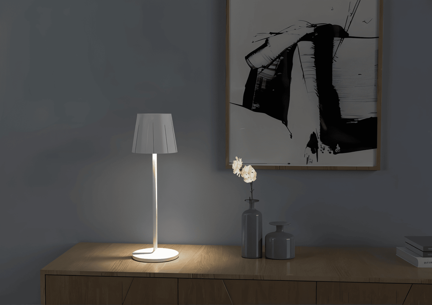 AcrylLume- Sladdlös LED-Bordslampa med Veckad Inspiration