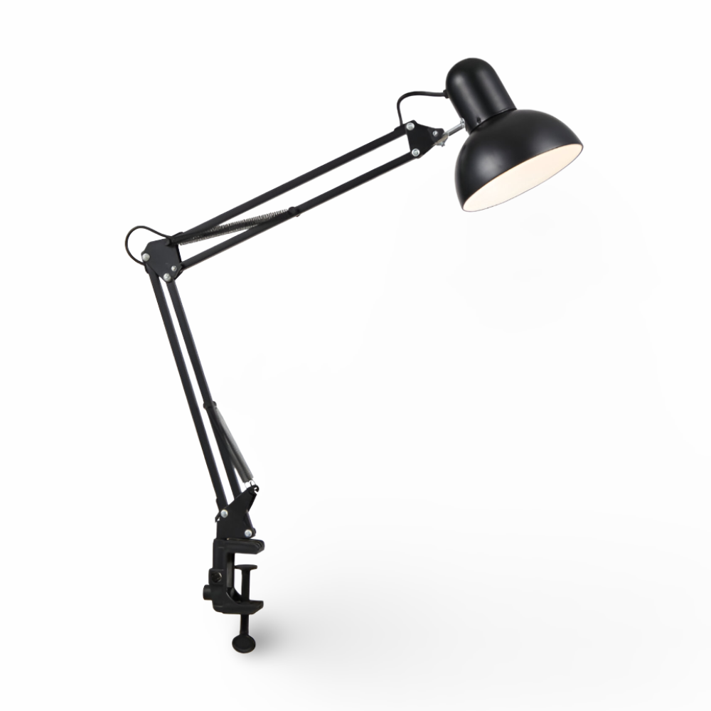 Justerbar Clip-On Skrivbordslampa med Lång Arm för Hemmet och Kontoret