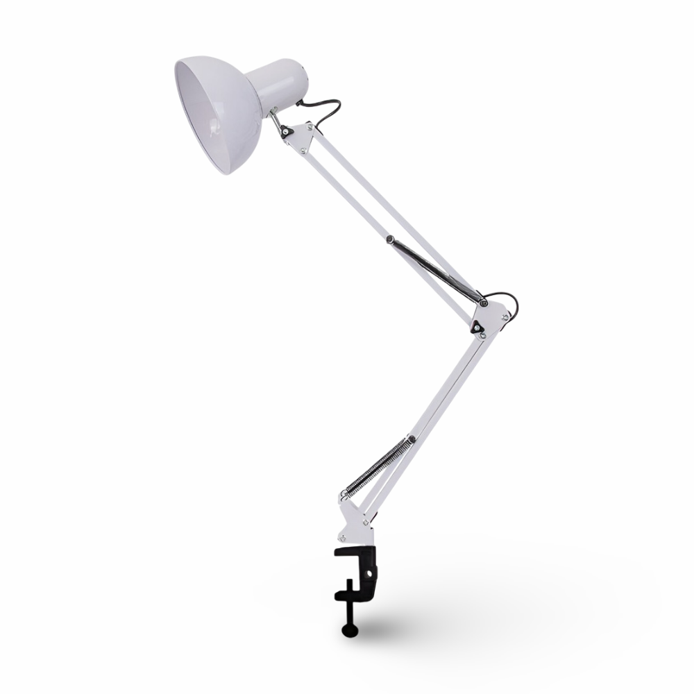 Justerbar Clip-On Skrivbordslampa med Lång Arm för Hemmet och Kontoret