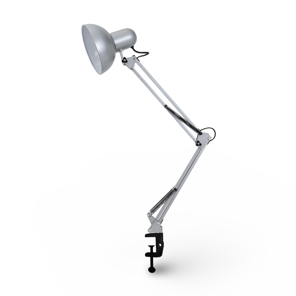 Justerbar Clip-On Skrivbordslampa med Lång Arm för Hemmet och Kontoret