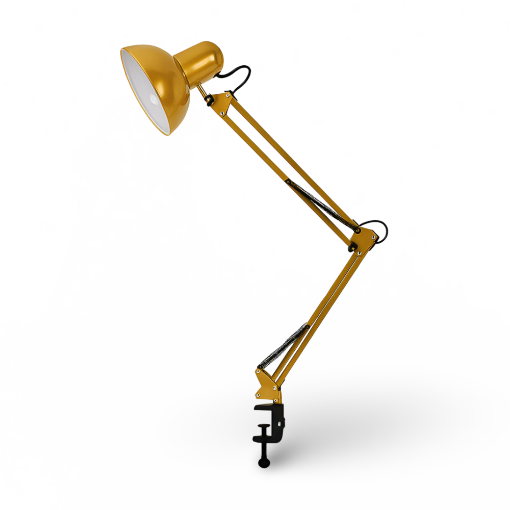 Justerbar Clip-On Skrivbordslampa med Lång Arm för Hemmet och Kontoret