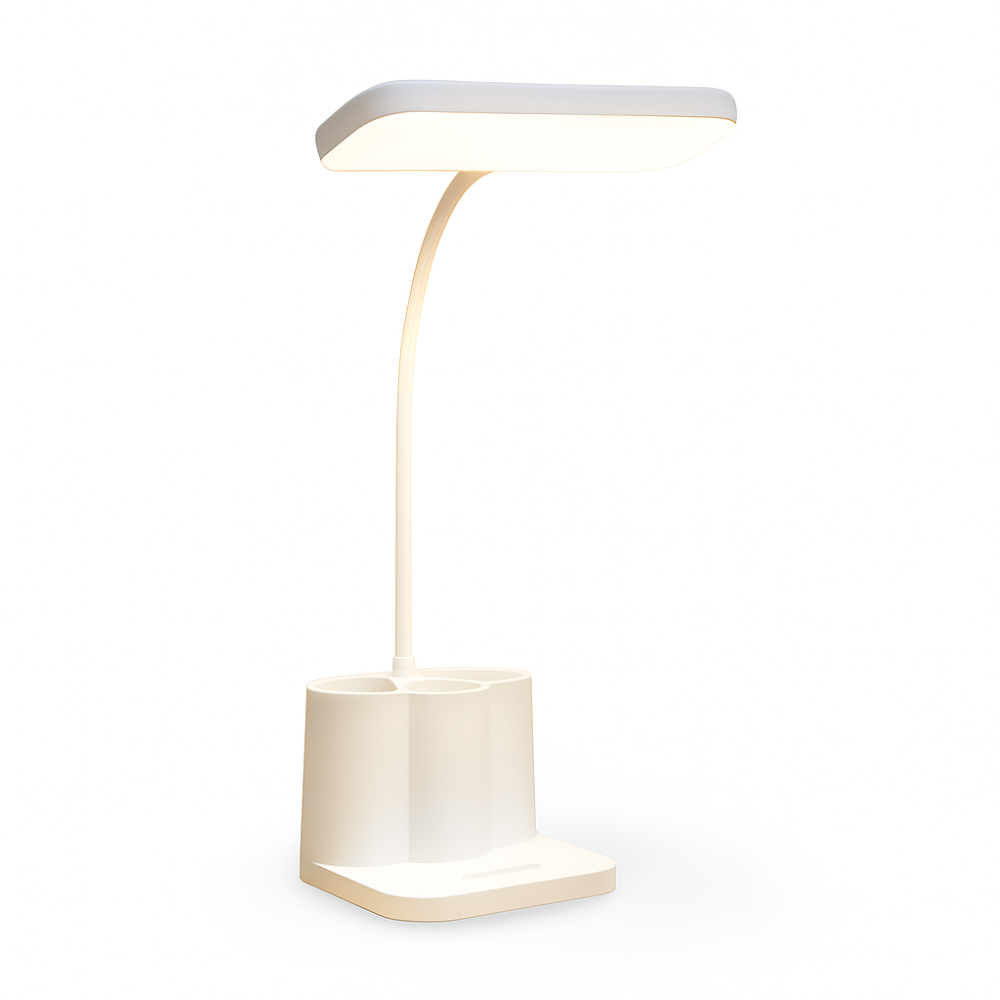 Justerbar USB LED Skrivbordslampa - Ögonvänlig nattlampa för läsning, studier och för sovrummet