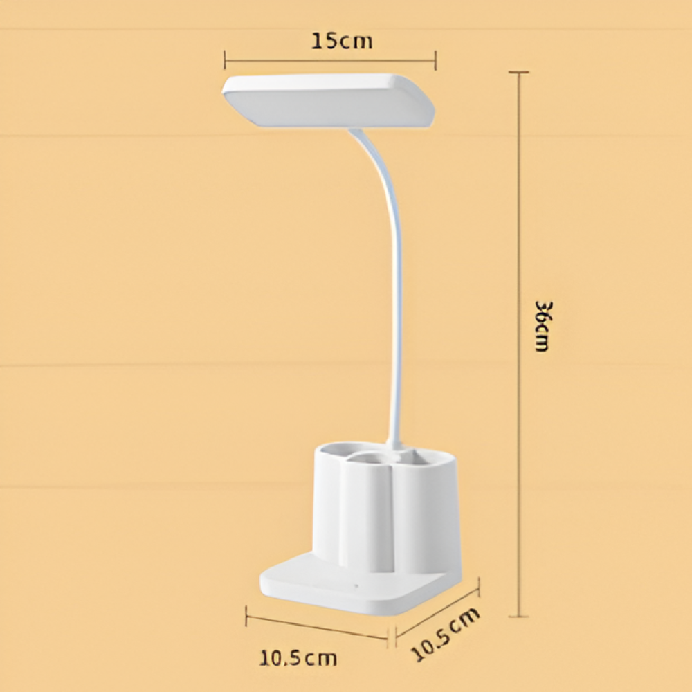 Justerbar USB LED Skrivbordslampa - Ögonvänlig nattlampa för läsning, studier och för sovrummet
