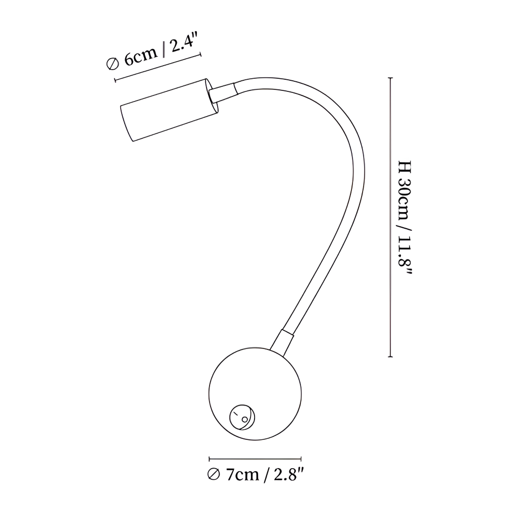AdjustiSpot - Flexibel Svart LED-Nattlamp