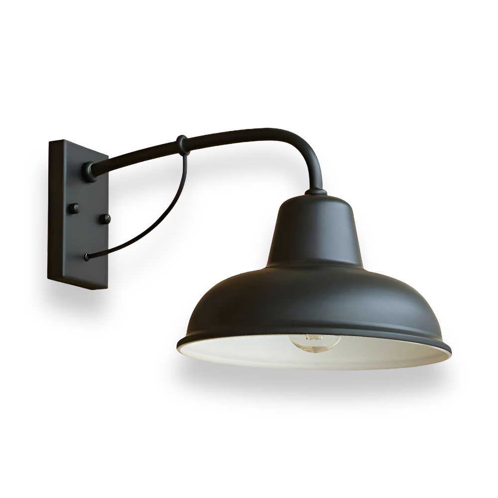 Aisle Järnlampa - Antik Vintage Ladugårdslampa - Svart Industriell Vägglampa
