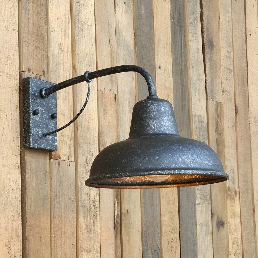 Aisle Järnlampa - Antik Vintage Ladugårdslampa - Svart Industriell Vägglampa