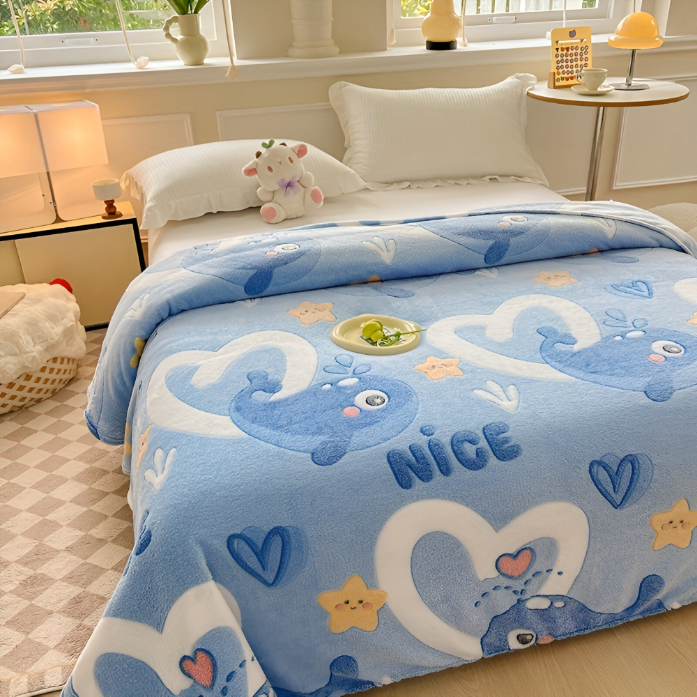 Allsäsongs-korallfleece Filt - Mjuk, Maskintvättbar Filt för Hemmet, Kontoret och som Present