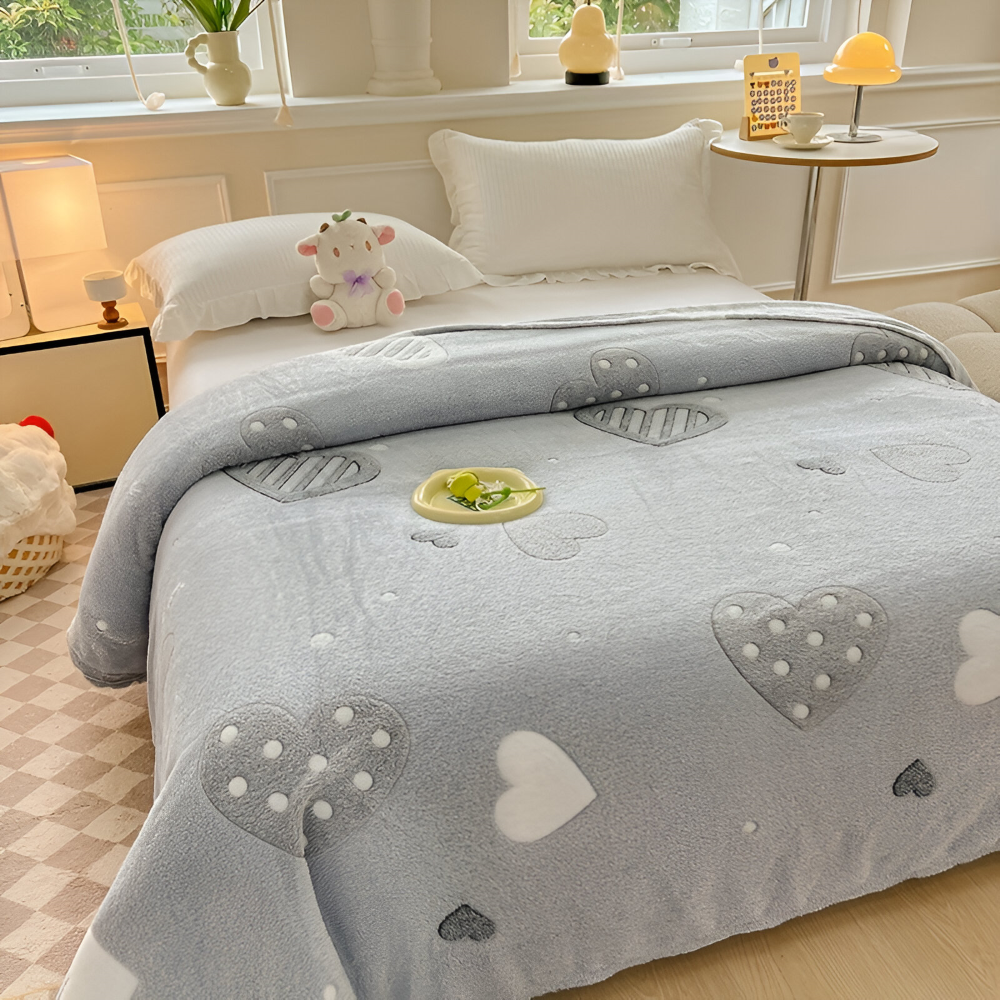 Allsäsongs-korallfleece Filt - Mjuk, Maskintvättbar Filt för Hemmet, Kontoret och som Present