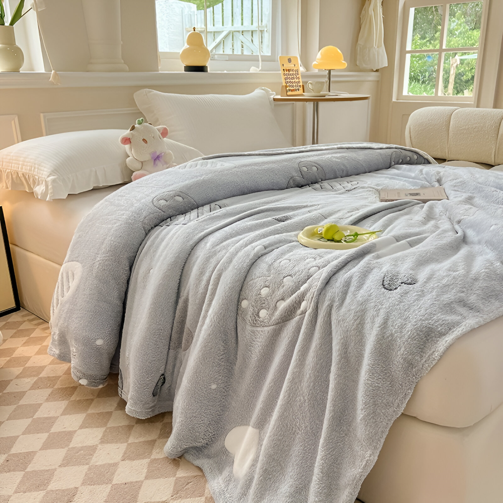 Allsäsongs-korallfleece Filt - Mjuk, Maskintvättbar Filt för Hemmet, Kontoret och som Present