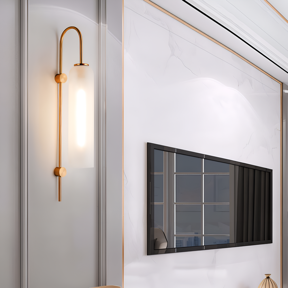 Archy Vägglampa - Blå & Vit Glasrör Vägglampa - Nordisk Vägglampdesign - Dekor Vägglampor LED