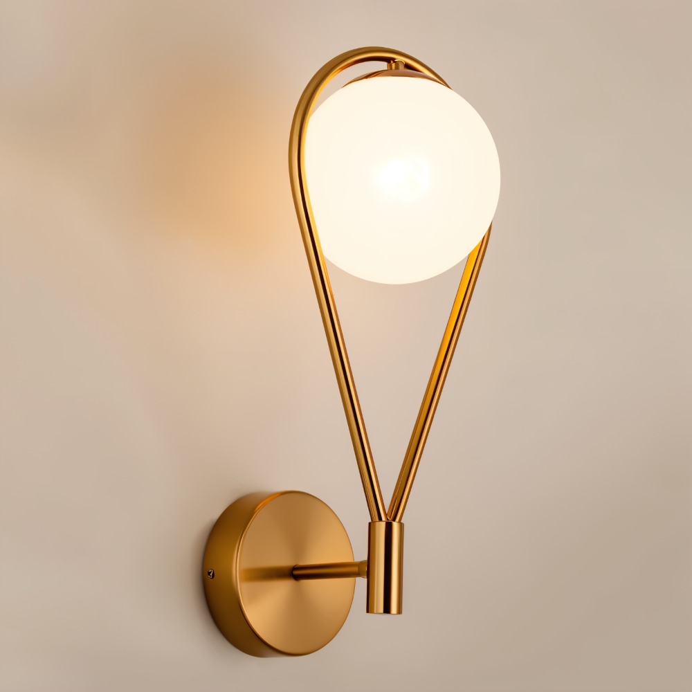 ArtLoop Vägglampa - Droppformad Frostad Glas Vägglampa - Sphere Vägglampa Design - Konstnärliga Vägglampor LED