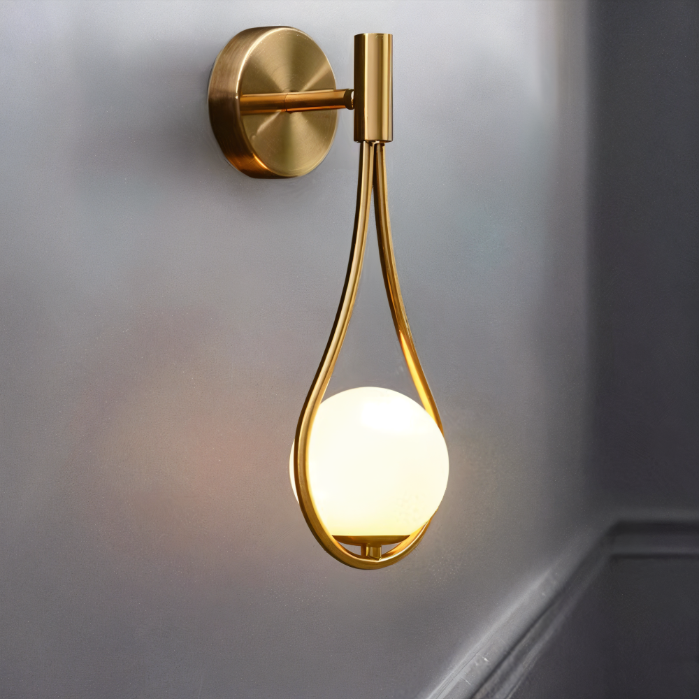 ArtLoop Vägglampa - Droppformad Frostad Glas Vägglampa - Sphere Vägglampa Design - Konstnärliga Vägglampor LED