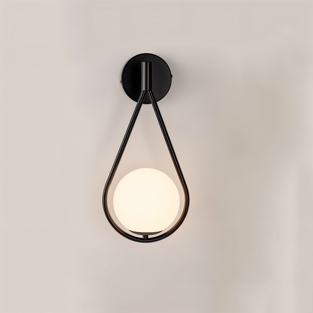 ArtLoop Vägglampa - Droppformad Frostad Glas Vägglampa - Sphere Vägglampa Design - Konstnärliga Vägglampor LED
