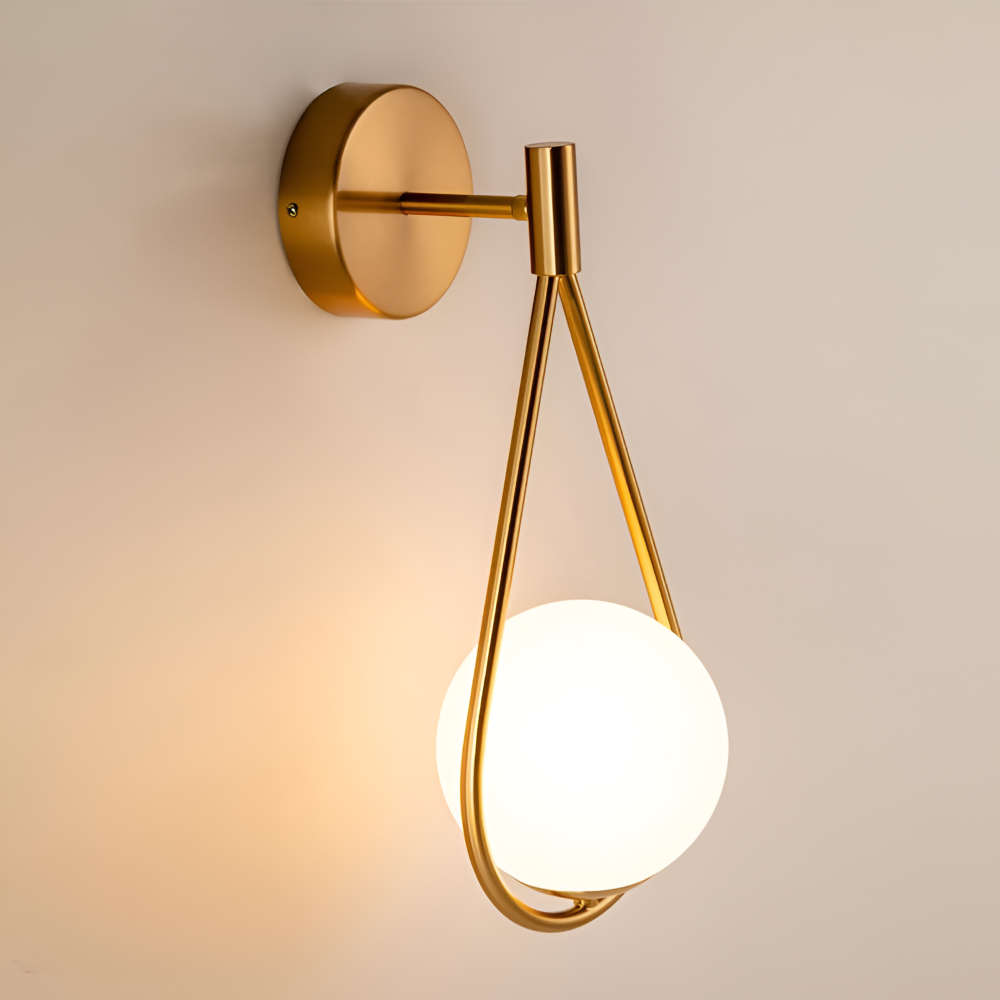 ArtLoop Vägglampa - Droppformad Frostad Glas Vägglampa - Sphere Vägglampa Design - Konstnärliga Vägglampor LED